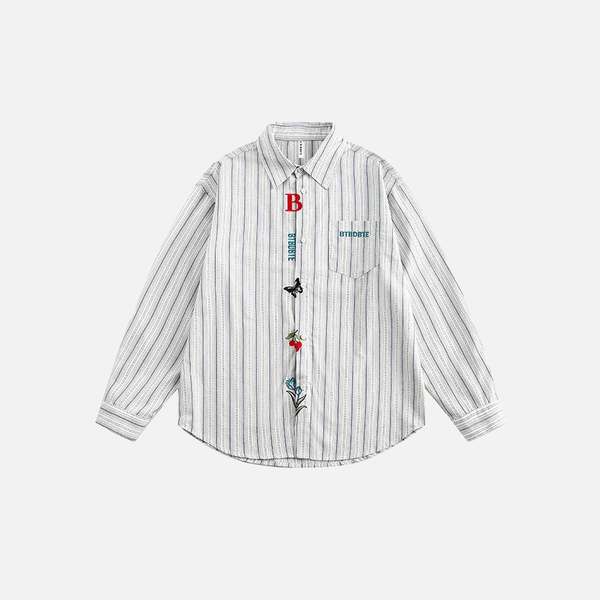 Embroidered Oversize Easy Long Sleeve Top