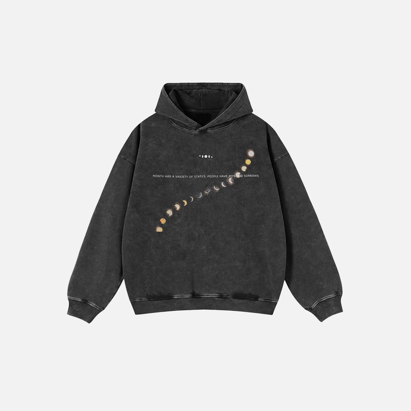 Metro Oversized Moon Graphic Faded Sweatshirt