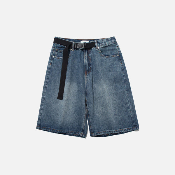 Kadın Y2K Baggy Jean Şort, önden görünüm — Navra Wear