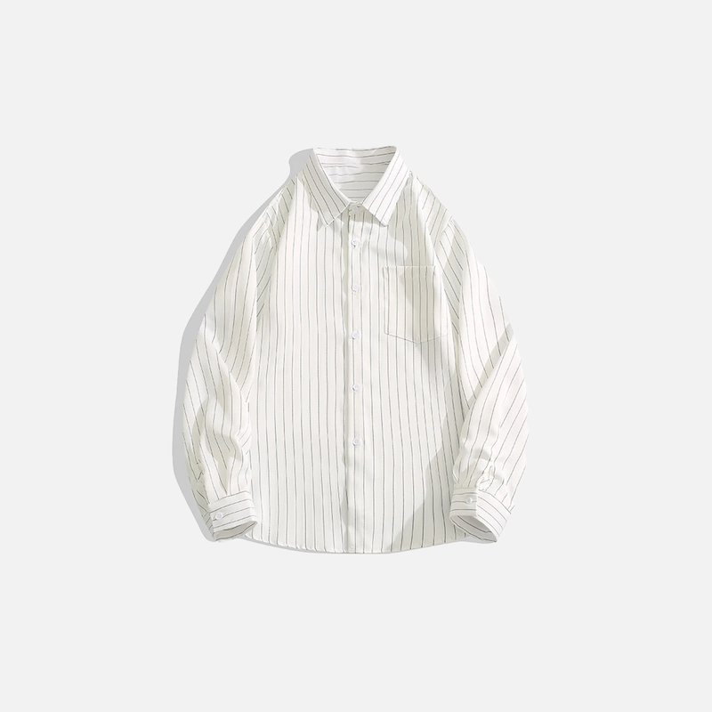Seoul Stripe Lapel Relaxed Fit Shirt