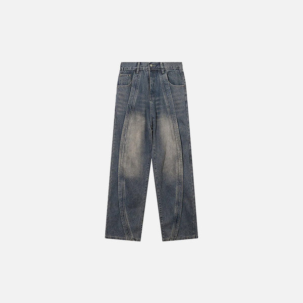 Vintage Yüksek Bel Baggy Jean Pantolon, önden görünüm — Navra Wear