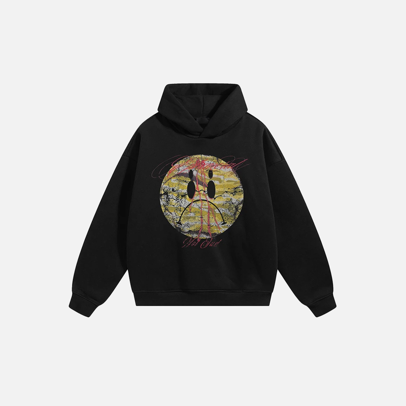 2000s Graffiti Sad Face Graphic Sweatshirt