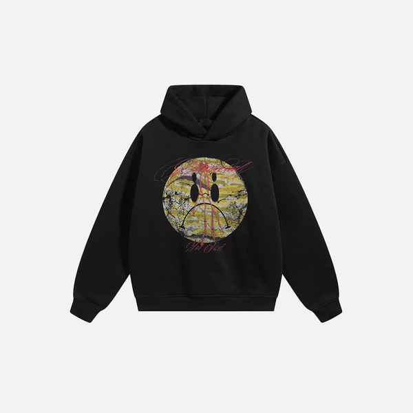 2000s Graffiti Sad Face Graphic Sweatshirt