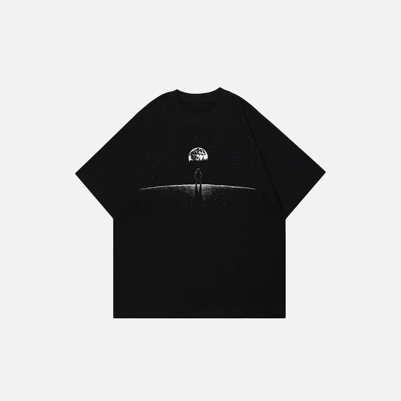 Ay Baskılı Tişört, önden görünüm — Navra Wear