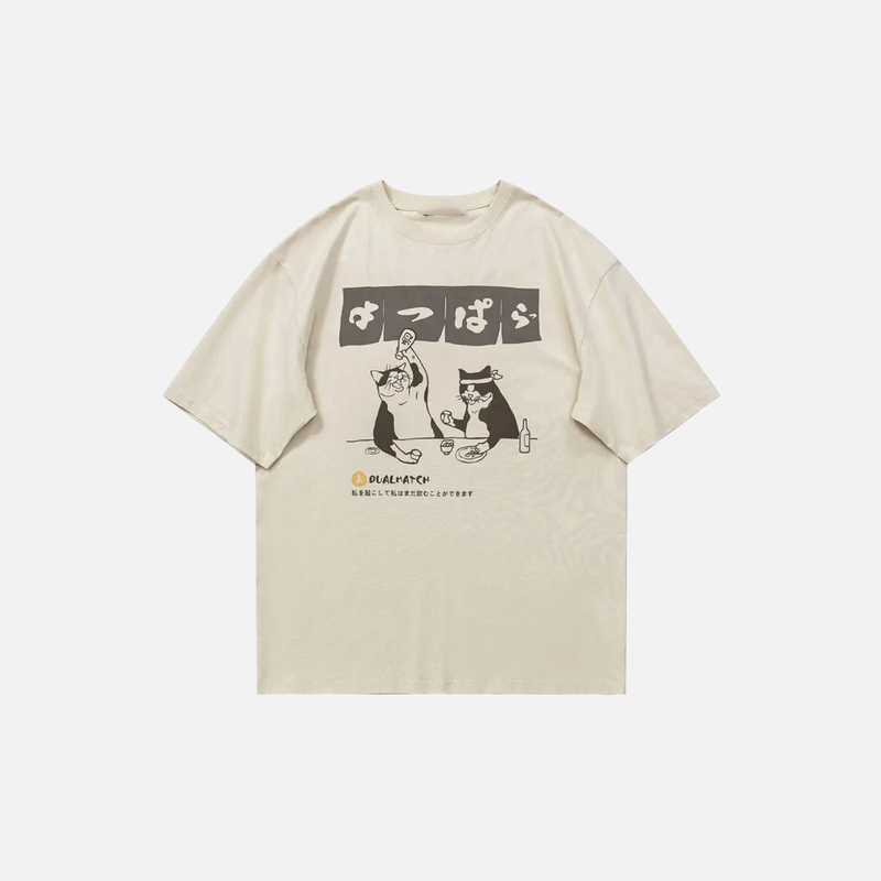 Shinjuku Style Pawed Print Print Oversized T-Shirt