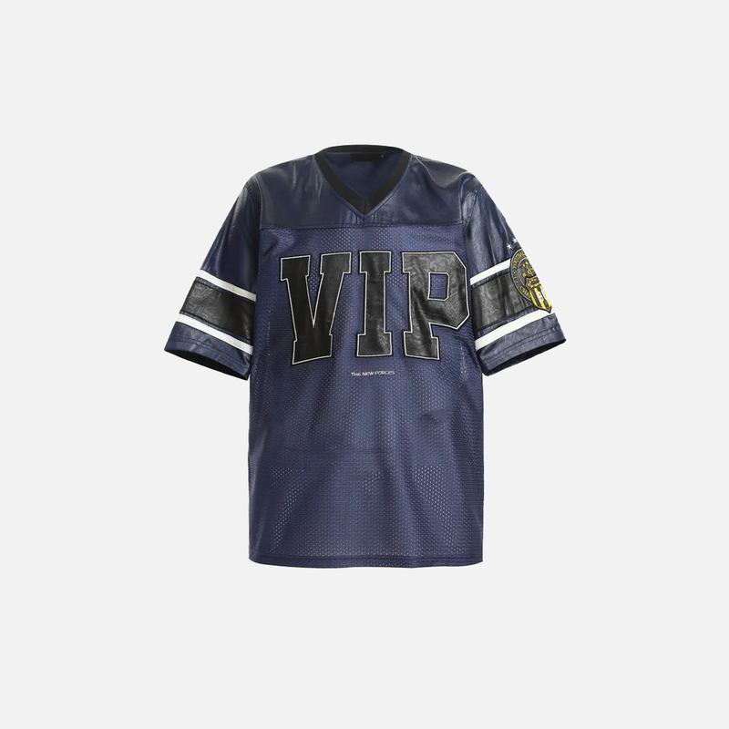 Mesh Sewn-Detail Mosaic Jersey Polyester T-Shirt