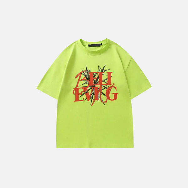 Comfortable Fresh-Wave Print Oversized Short Sleeve T-Shirt