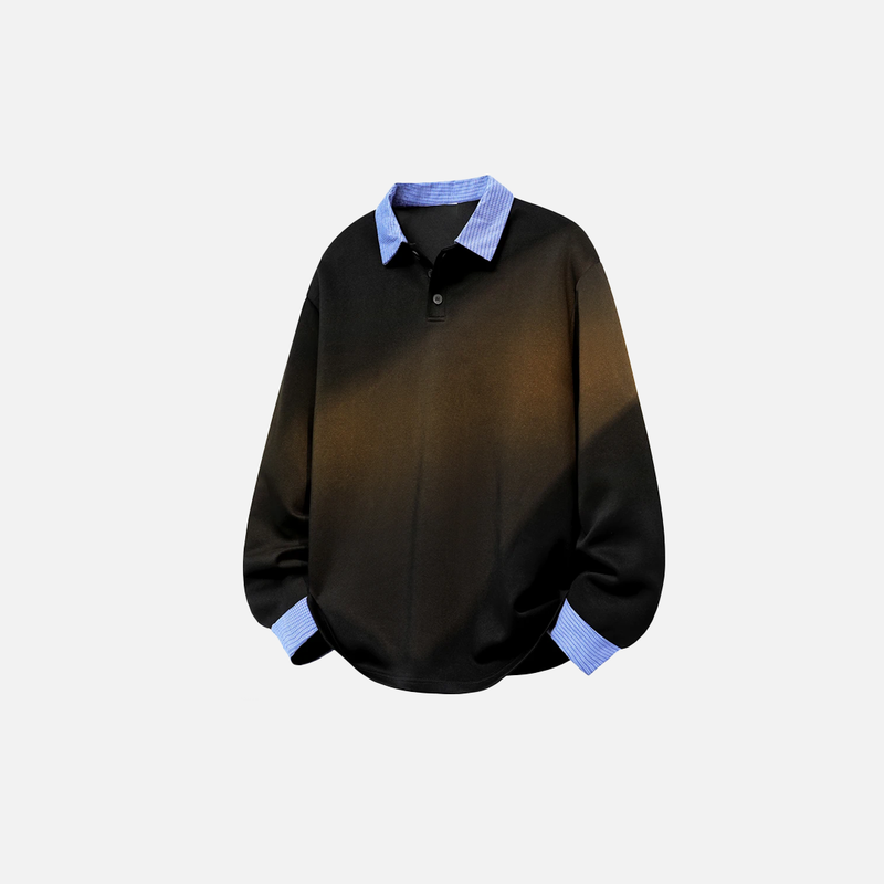 K-Mode Contrast Fold Collar Sweatshirt