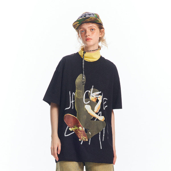 Stand-Out Character Patterned Laid-Back Fit T-Shirt