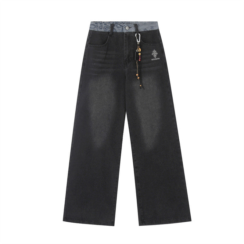 Colorful Stitched Classic Leg Denim