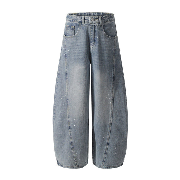 Paint Splash Wide Denim Trousers