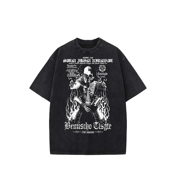 Shadow-Print Artwork Big-Silhouette T-Shirt