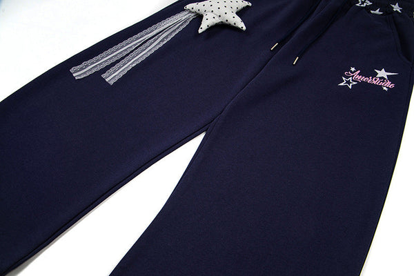 Wide Leg Yıldız Baskılı Jogger, yan görünüm — Navra Wear