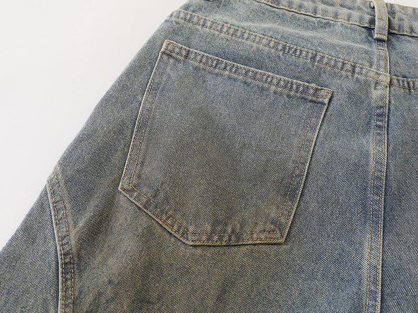 Faded Light Blue Bell-Leg Denim