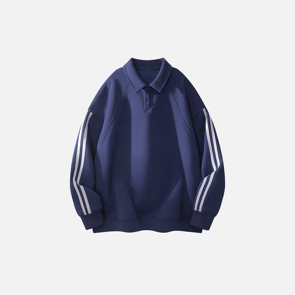 Fold Collar Patch Sweatshirt