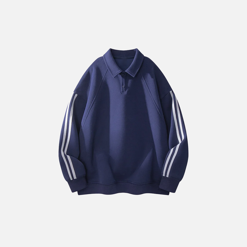 Fold Collar Patch Sweatshirt