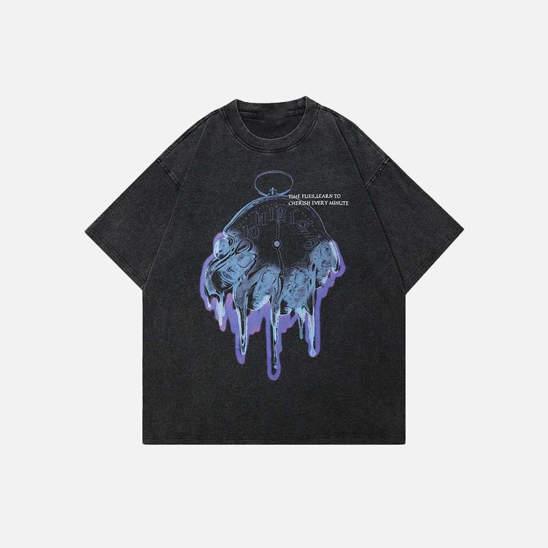Heritage Faded-Wash Black Aesthetic Designed T-Shirt