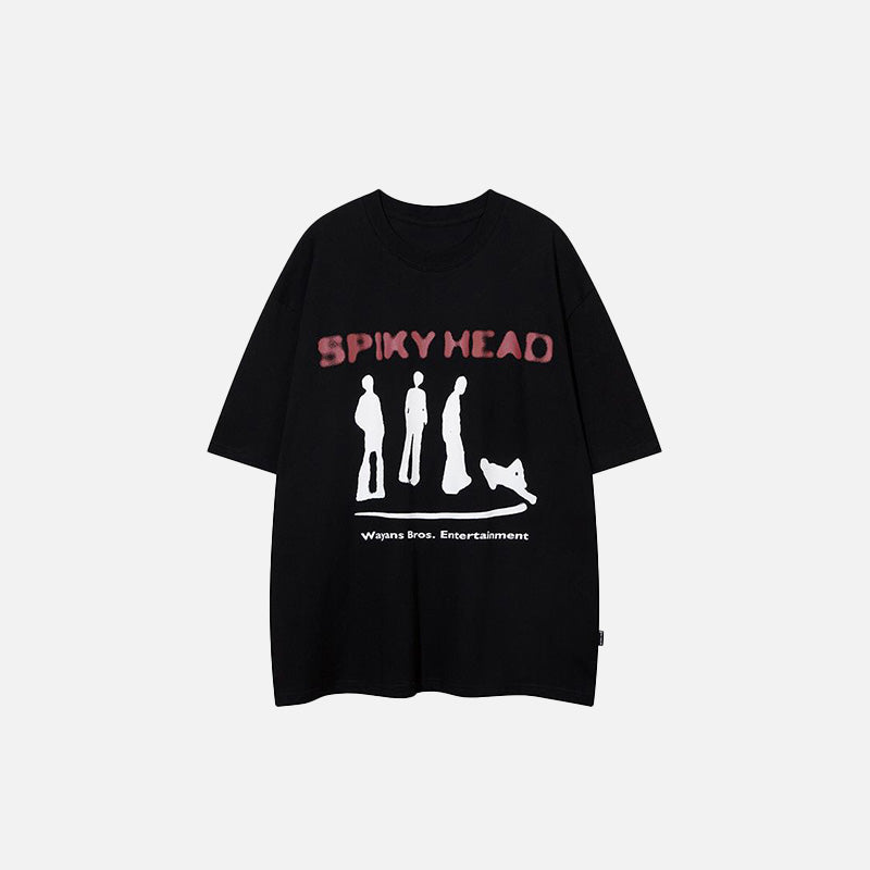 Front view of the black 90's Blurring Graphic T-shirt in a gray background