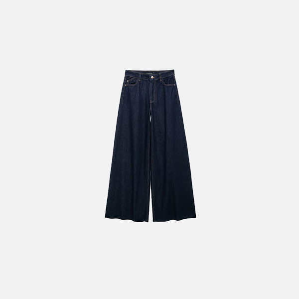 Dark Blue Bell Leg Denim