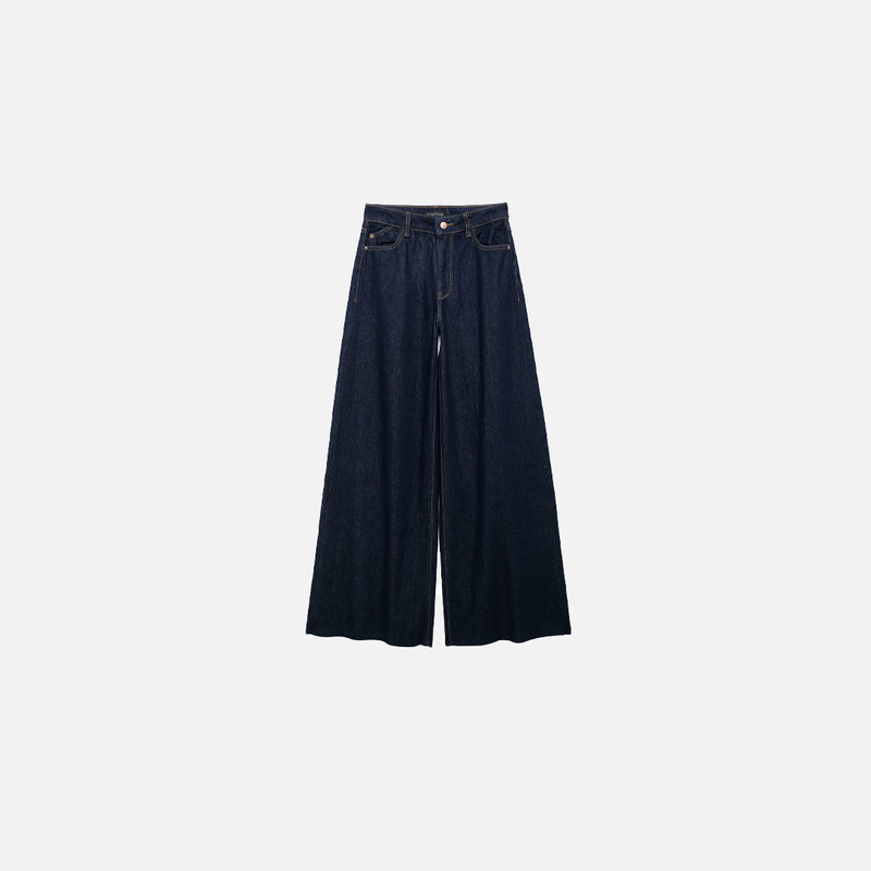 Dark Blue Bell Leg Denim