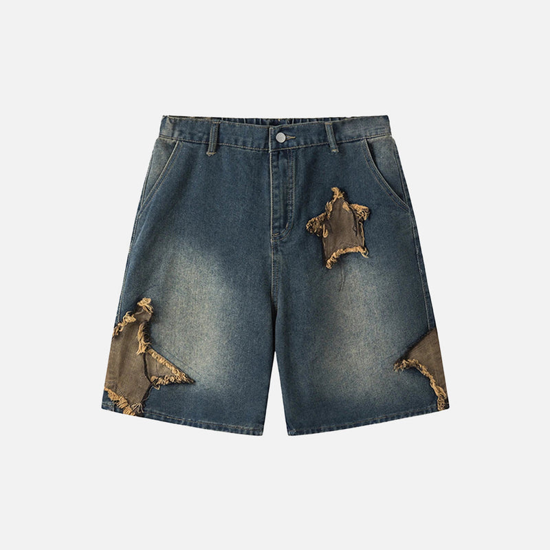 Vintage Yıldız Baskılı Şort, önden görünüm — Navra Wear