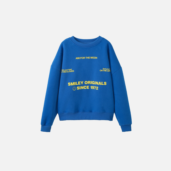 Cobalt Script Fleece Boxy Top