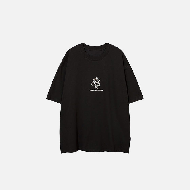 Ejderha Baskılı Tişört, önden görünüm — Navra Wear