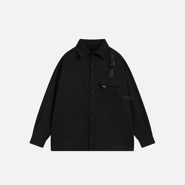 Noir Chest Pocket Casual Top