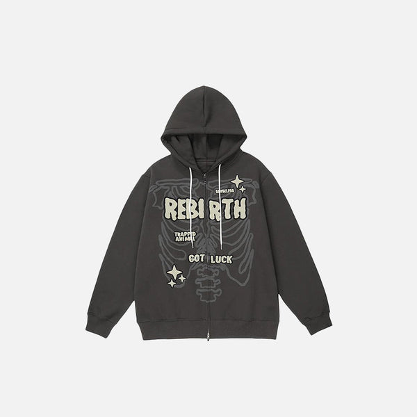Rebirth Skeleton Zip-Up Sweatshirt