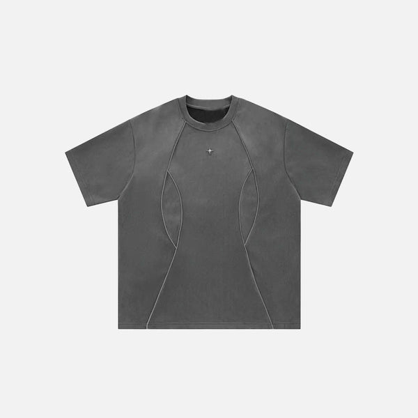 Çizgili Oversize Tişört, önden görünüm — Navra Wear