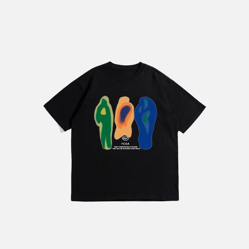 Soyut Baskılı Tişört, önden görünüm — Navra Wear