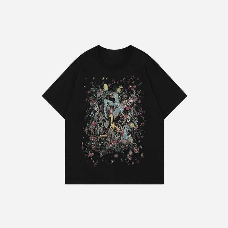 Vintage Nakışlı Tişört, önden görünüm — Navra Wear