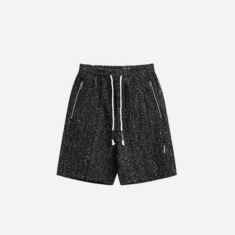 Fitilli Kadife Beli Lastikli Şort, önden görünüm — Navra Wear