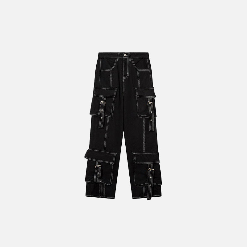 Multi-Pocket Neon Reflective Pants