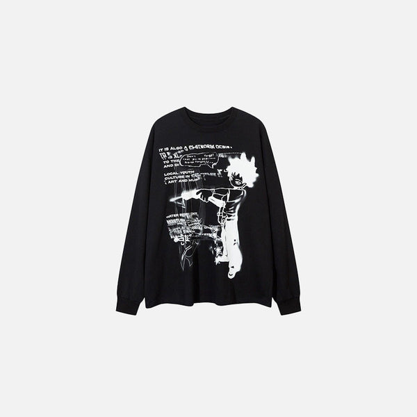 Portre Baskılı Sweatshirt, önden görünüm — Navra Wear