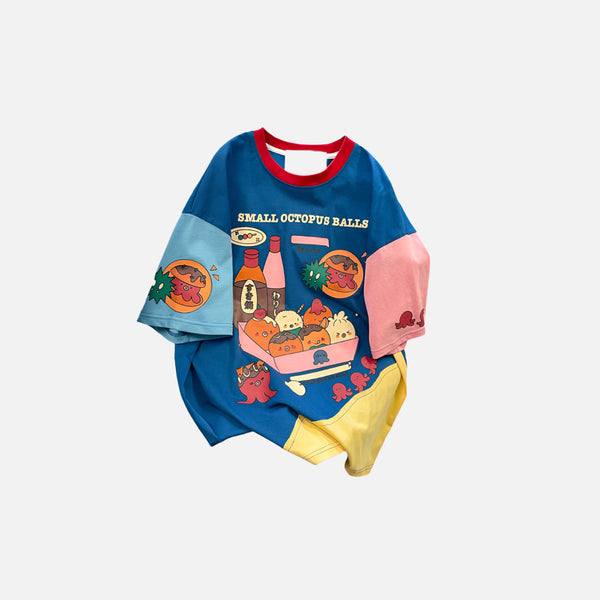 Colorful Big-Silhouette Cartoon Print Fairycore T-Shirt