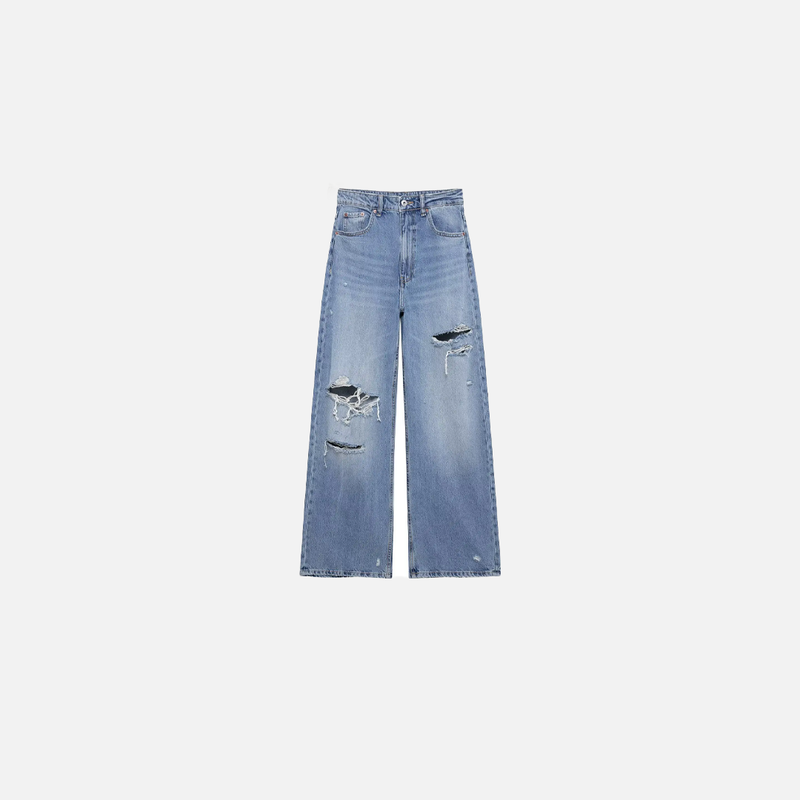 Faded Hollow Denim