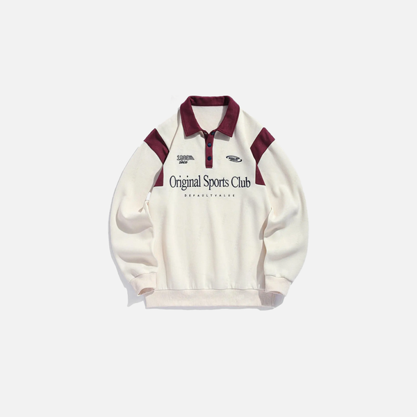 Dual-Tone Graphic Polo Fleece