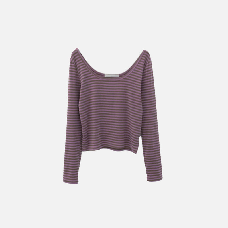 Frpnt view of the pink coffee Dream Weaver Long-Sleeve T-Shirt in a gray background
