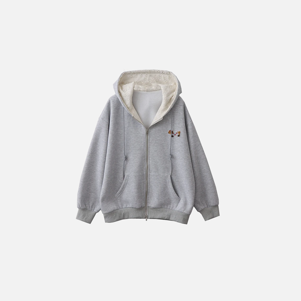 Plush Stitch Velour Sweatshirt