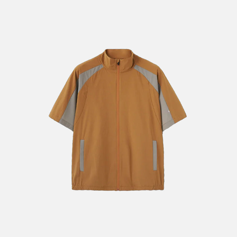 Front view of the brown Utility Short-Sleeve Jacket
