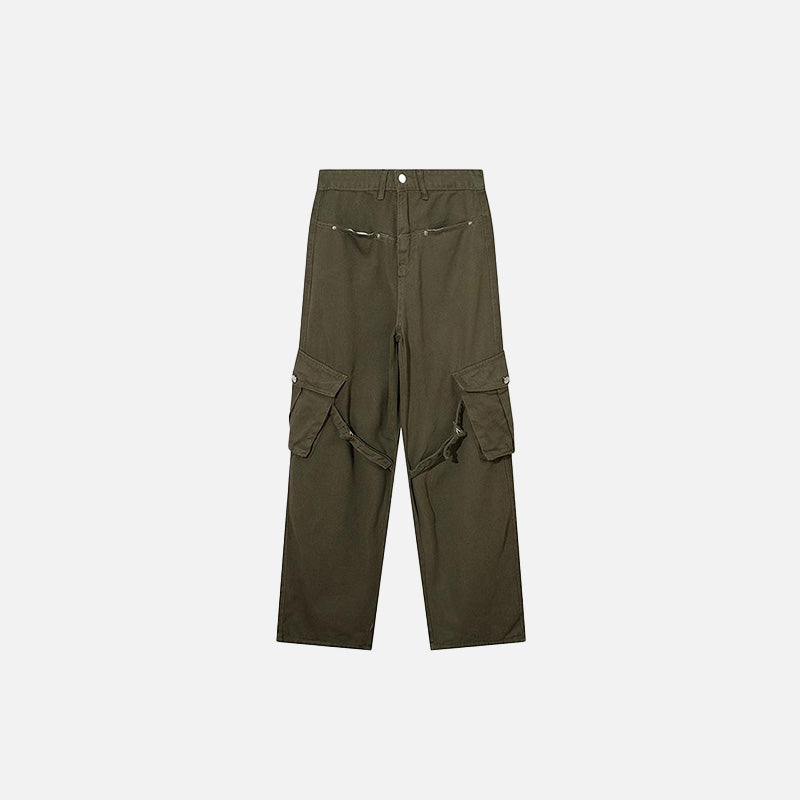 Belted Pockets Denim Utility Denim