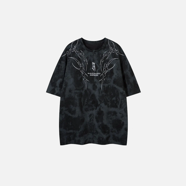 Block-Style Underground Needle-Art Tie Dye T-Shirt