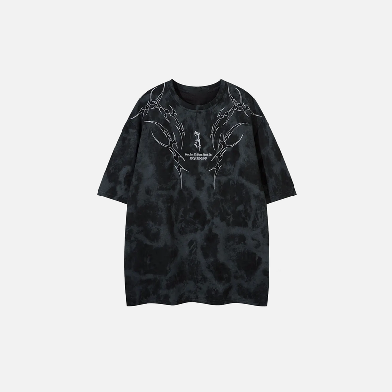 Block-Style Underground Needle-Art Tie Dye T-Shirt