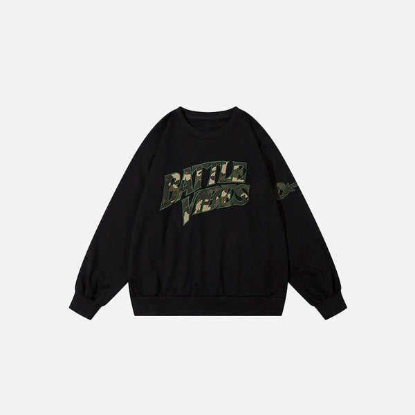 Kamuflaj Desenli Sweatshirt, önden görünüm — Navra Wear