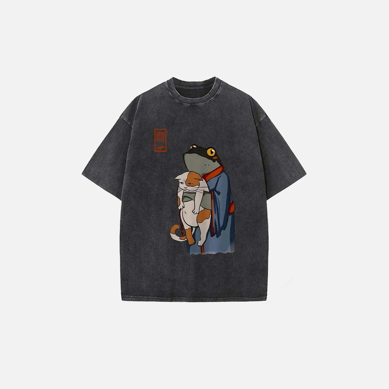 Frog Whisker Illustrated Sun-Bleached T-Shirt