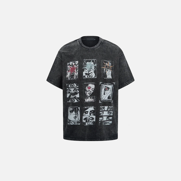 Obsidian Eye Illustrated Sun-Bleached Black T-Shirt