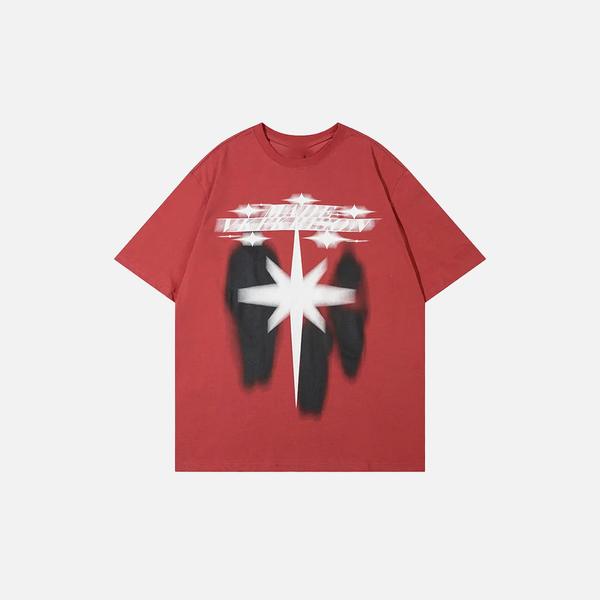 Mesh-Flow Shadow Designed Print Rebel-Cut Hip Hop T-Shirt