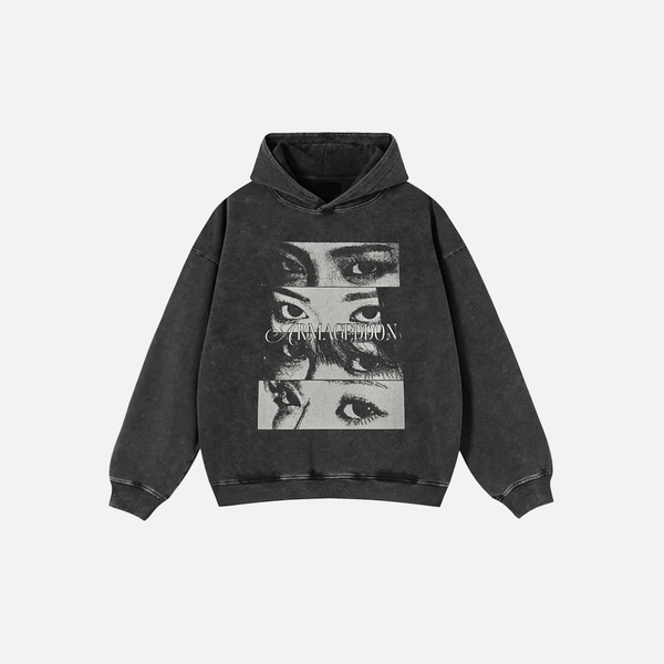Metro Eye Graphic Faded Oversized Sweatshirt