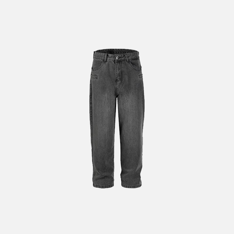Yıkanmış Baggy Jean Pantolon, önden görünüm — Navra Wear